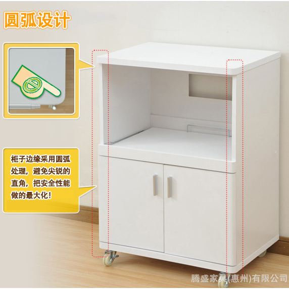 简约微波炉茶水柜